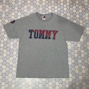 Vintage Tommy Hilfiger Double-Sided Grey T-Shirt - Size Large